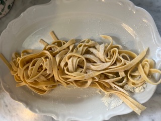 Emalj pasta serveringsfat