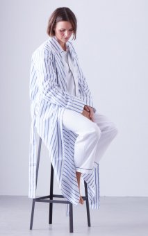 Morning Gown in striped cotton