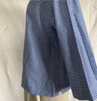 Blus smårutig bomull