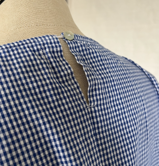 Blus smårutig bomull