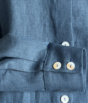 Skjortklänning linne petrol