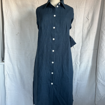 Skjortklänning linne petrol