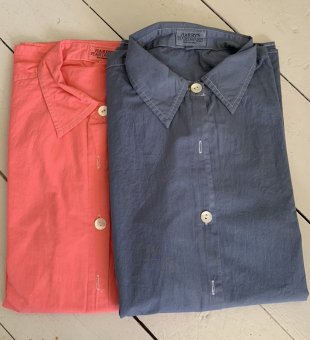 Shirt short in percale pink and blue