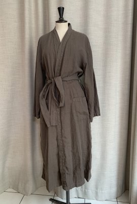 Morning Gown in linen green